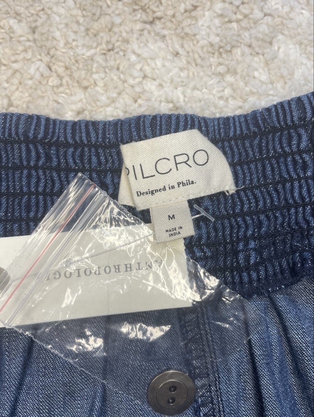 Pilcro 100% Cotton Dark Indigo Tiered Denim Maxi Skirt Size M - Picture 13 of 14